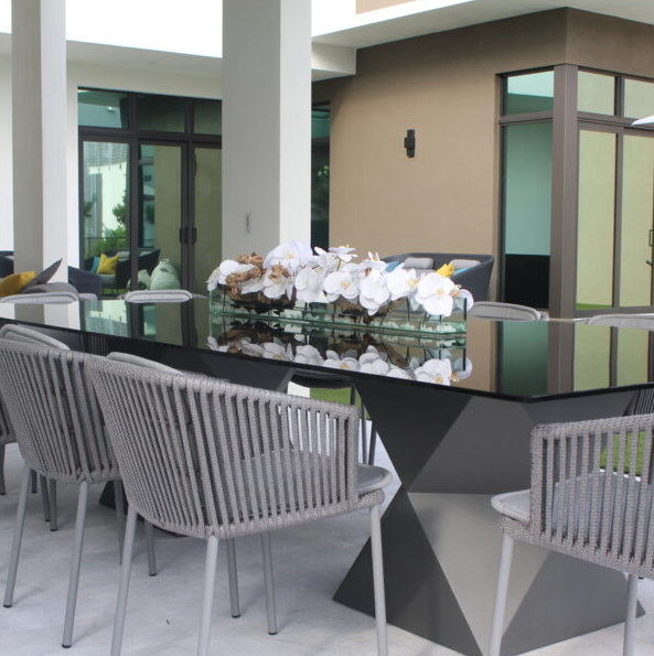 Casa Moderna Glass Plate Planter with White Orchids