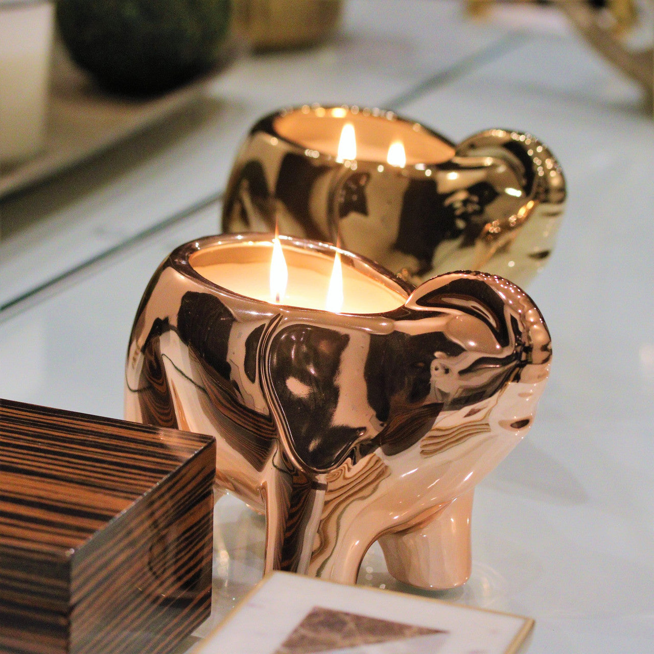 Gold Elephant Candle